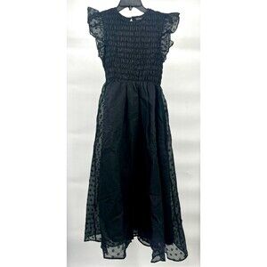 Women's Dress - En Saison Ribbed Top A-Line Black Sleaveless Long Size XS